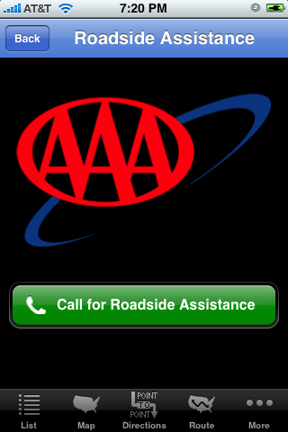 iPhone app AAA discounts call for roadside assistance