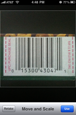 Snappr Rice-a-Roni barcode