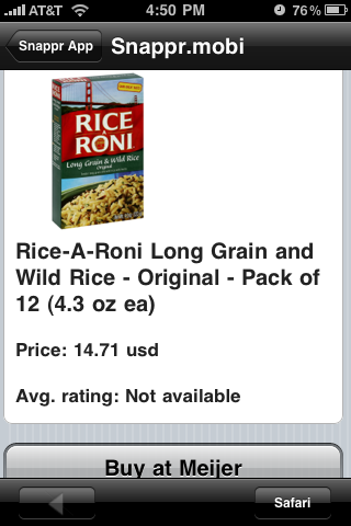 Snappr Rice-a-Roni image and info