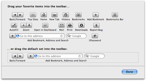 safari customize toolbar buttons