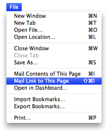 Safari File menu