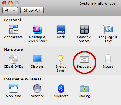 System Preferences on Mac